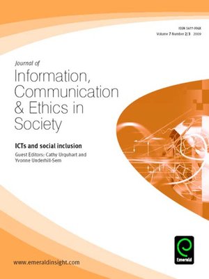 cover image of Journal of Information, Communication & Ethics in Society, Volume 7, Issue 2 & 3